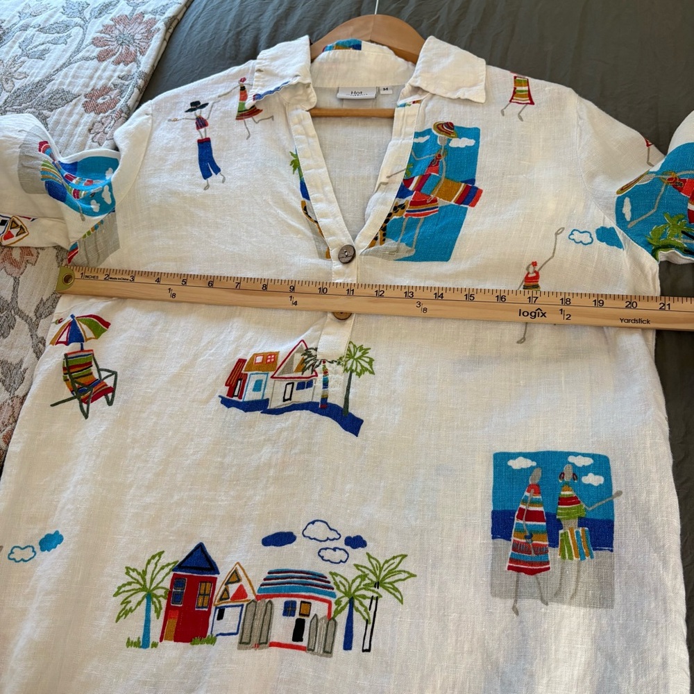 Hot Cotton Vintage Linen Marc Ware Design Tunic. Size Medium. - Picture 12 of 13